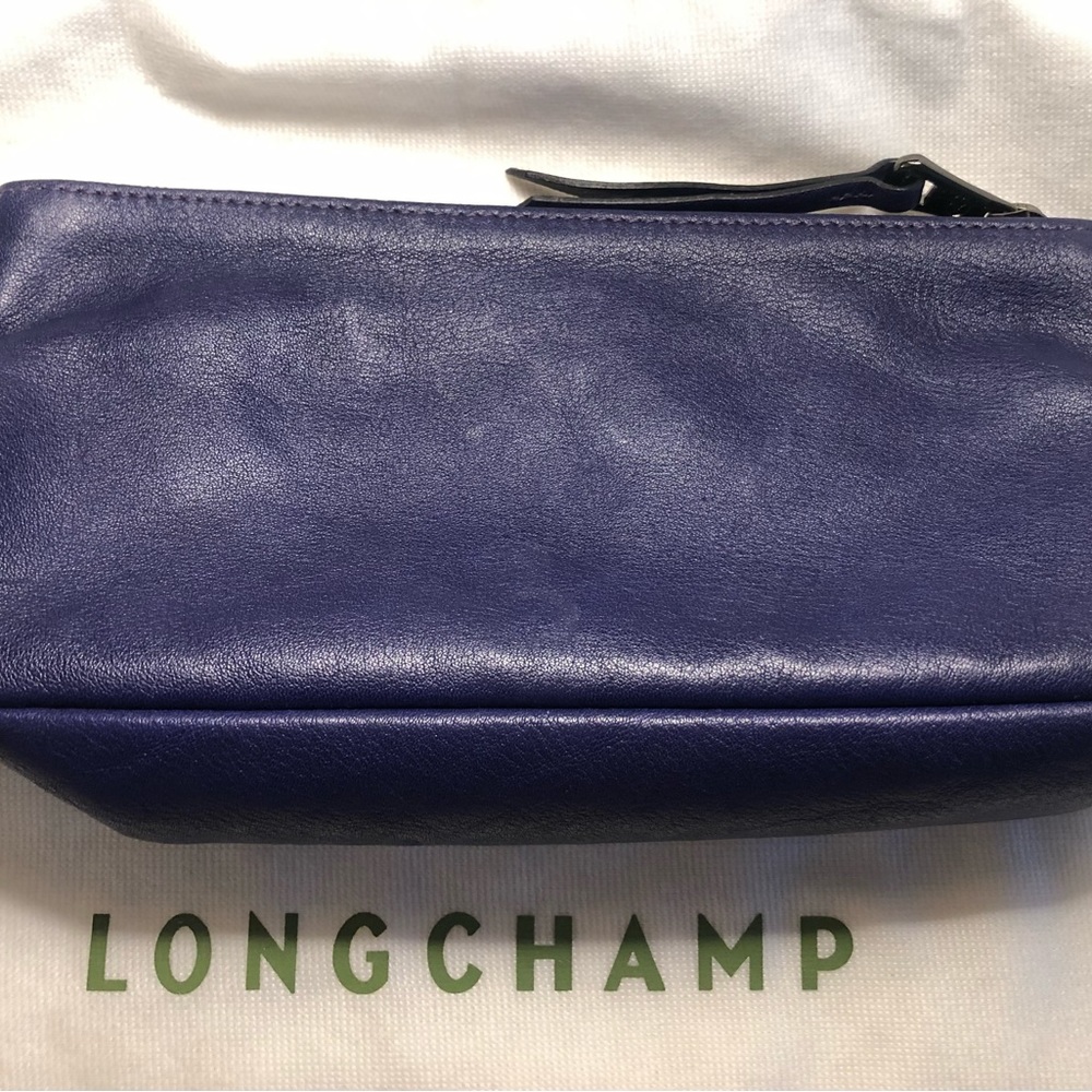 Longchamp Leather purple cosmetic wallet pochette accessoire wristlet - Picture 2 of 5